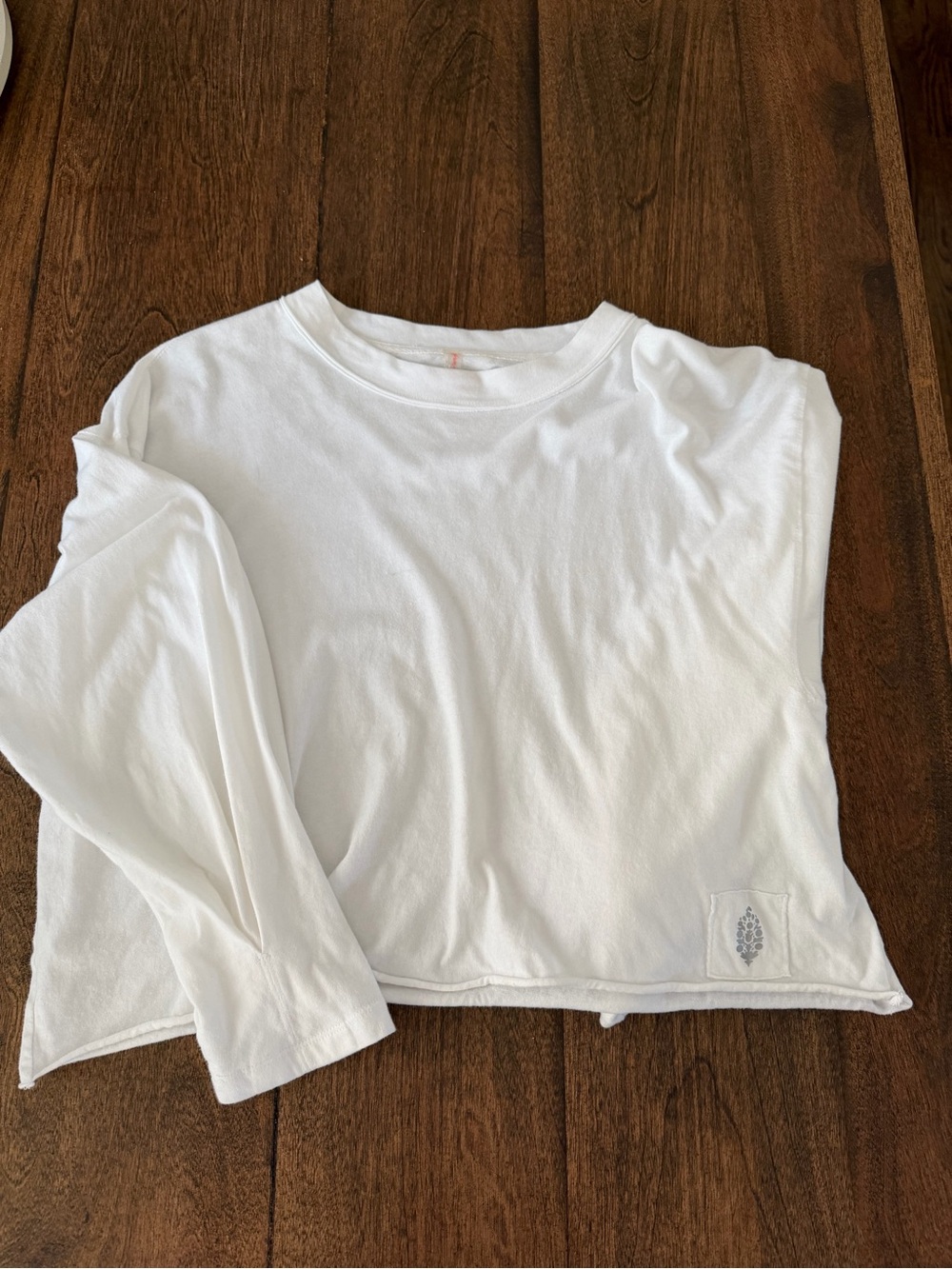 Free Movement/Free People Long-Sleeve White Crewneck Top